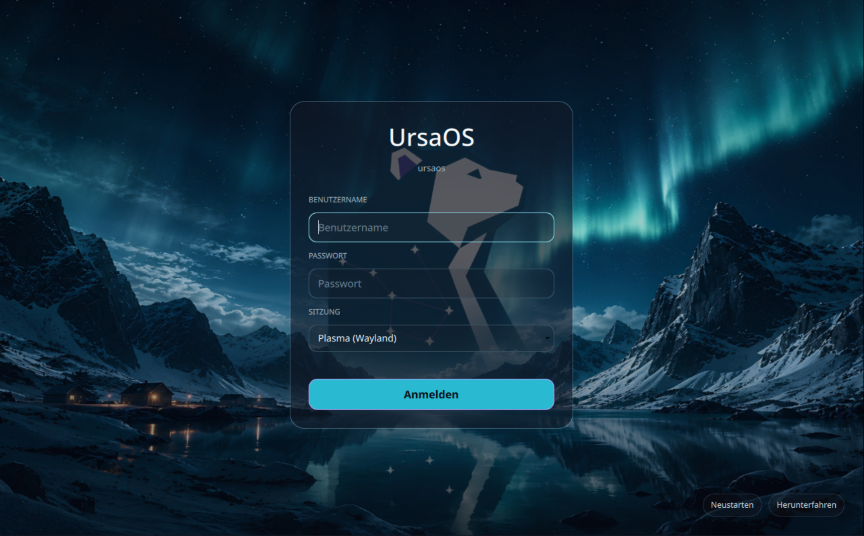 UrsaOS SDDM Greeter with Aurora look