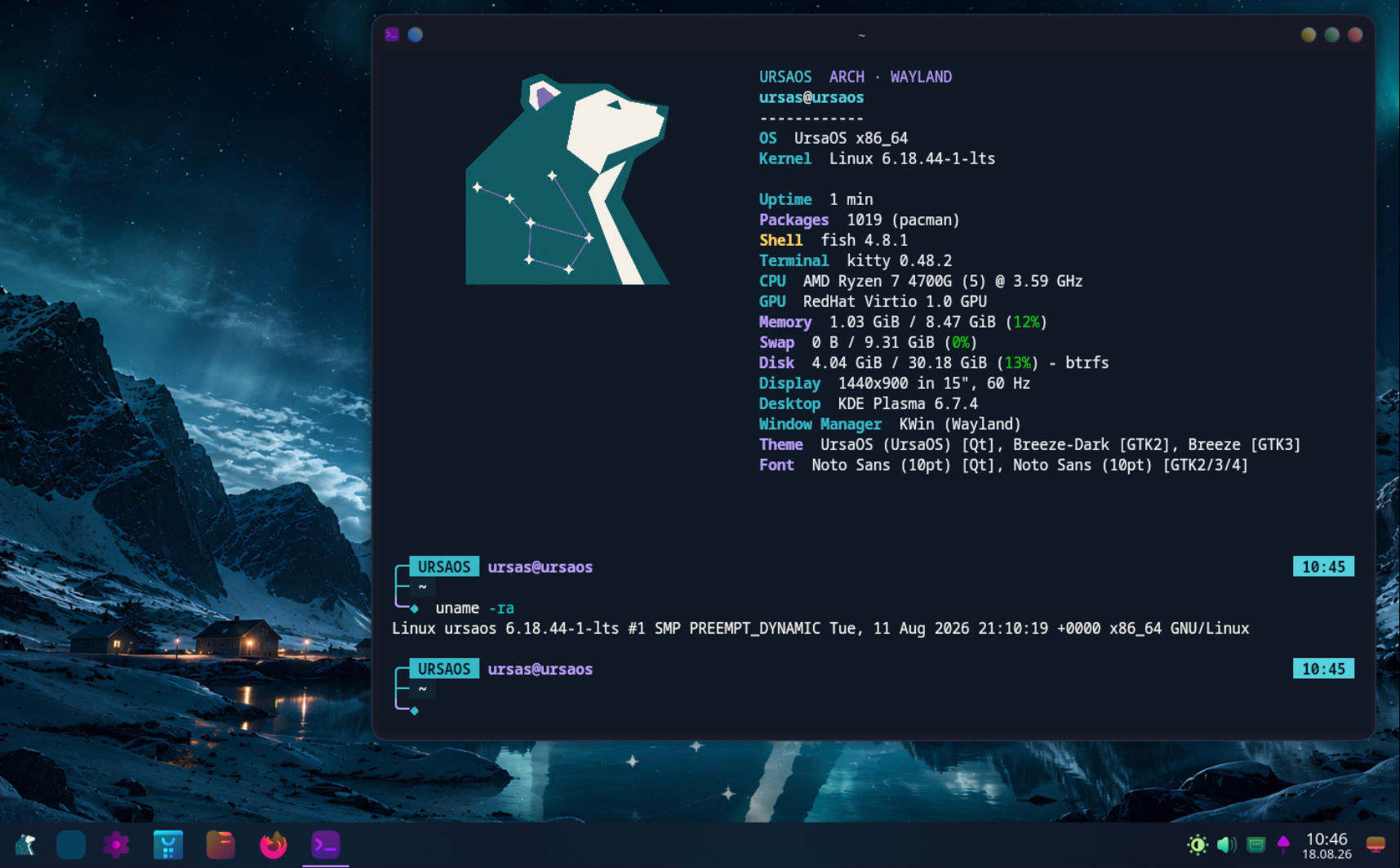 Kitty Terminal with Fastfetch